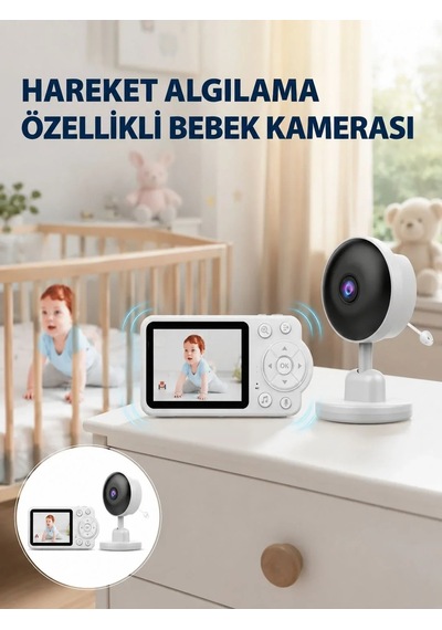 Yakınlaştırma Özellikli Gece Görüşlü Bebek İzleme Kamerası Yeni Nesil Beyaz