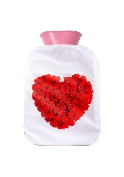 Sıcak Su Torbası Peluş Kalpli Termofor 19x13x2cm 500 Ml Çok Renkli