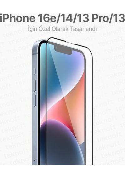 İphone 16e, 14, 13 Pro, 13 İçin Kolay Kurulum Kitli Takılırken Camın Altında Kesinlikle Toz Bırakmayan Ekstra Gü