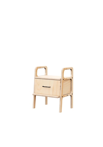 Woodesk Gece, Ahşap, Çekmeceli Komodin, 50x65 Natural Renk