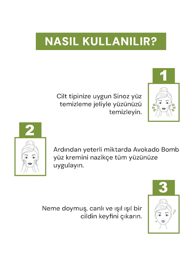 Sinoz Avokado Bomb Canlandırıcı ve Nemlendirici Yüz Bakım Kremi 50 ML Sinoz Avokado Bomb Canlandırıcı ve Nemlendirici Yüz Bakım Kremi 50 ML