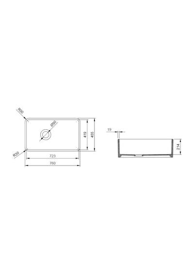 Bocchi Lavello Dekorlu Eviye 76 Cm Mat Beyaz 1602-002-0120-03
