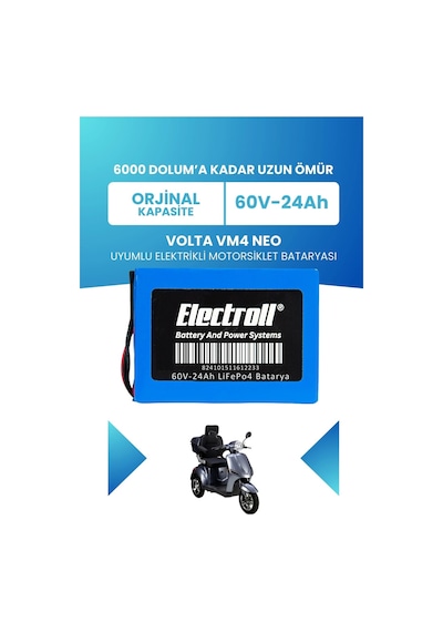 Volta Vm4 Neo Uyumlu Batarya Standart Kapasite Lifepo4 60v 24ah Elektrikli Motorsiklet Bataryası