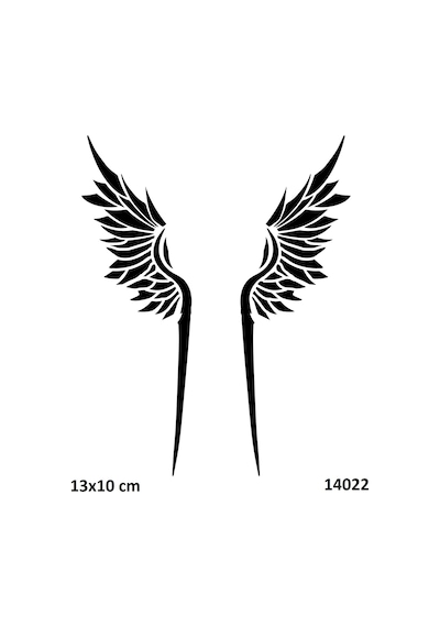 Airbrush Tattoo Tribal Kanat Yapışkanlı Stencil Süsleme Ve Boyama Kalıbı
