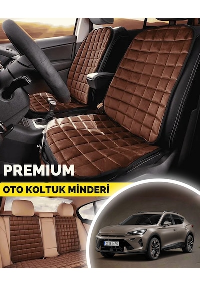 Cupra Formentor Koltuk Minderi Ortopedik Cepli Araç Ve Kılıf Seti Tam Uyumlu, Taba Renk, Konforlu Tasarım