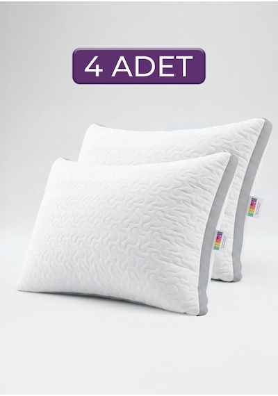 4 Adet Klimalı Silikon Yastık - Daycool Serisi - 4 X 800 Gram Klimalı Kapitone Silikon Yastık Beyaz