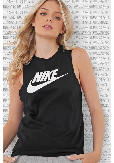 Nike Sportswear Futura Black Tank Kadın Günlük Stil Spor Atlet Siyah Beyaz Siyah