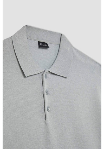 DeFacto Slim Fit Dar Kesim Kısa Kollu Basic Düz Triko Polo Tişört Y5369AZ24SMGR130