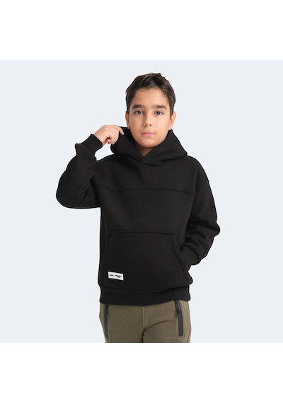 Slazenger LENE Çocuk Kapüşonlu Cepli Siyah Sweatshirt
