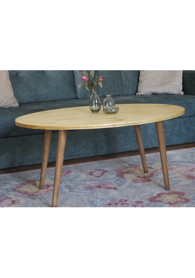 Ahşap Orta Sehpa - Oval - 60 X 97 X 45 Cm Ahşap Orta Sehpa - Oval - 60 X 97 X 45 Cm