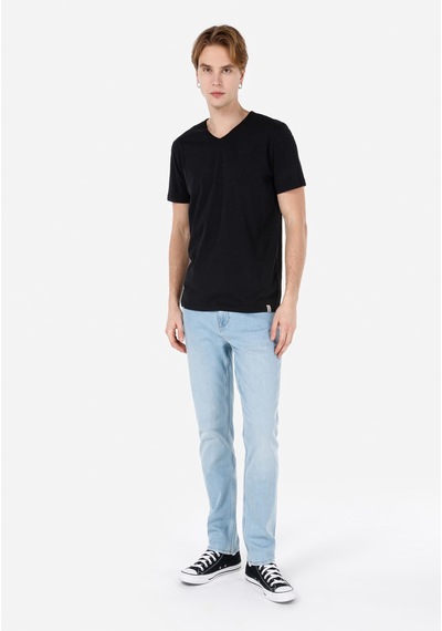 Colin's Colins Regular Fit V Yaka Düz Erkek Siyah Kısa Kol Tişört Cl1058584 Q1.v1 Blk Siyah