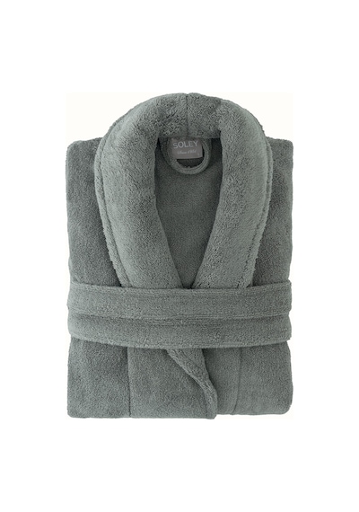 Soley Hermoso %100 Pamuk Ultra Yumuşak Unisex Bornoz Gri