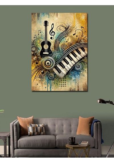Kanvas Tablo Müzik Ve Sanat Motifi 70cmx100cm