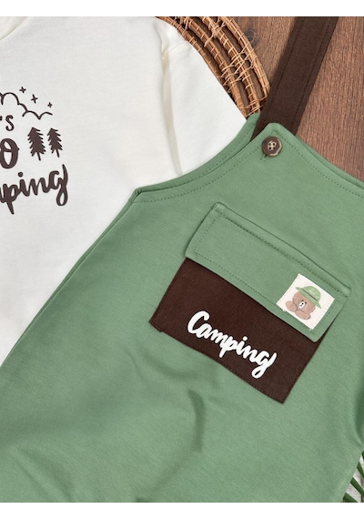 Bebicix Let's Go Sweatshirt Salopet Erkek 2'li Takım Yesil