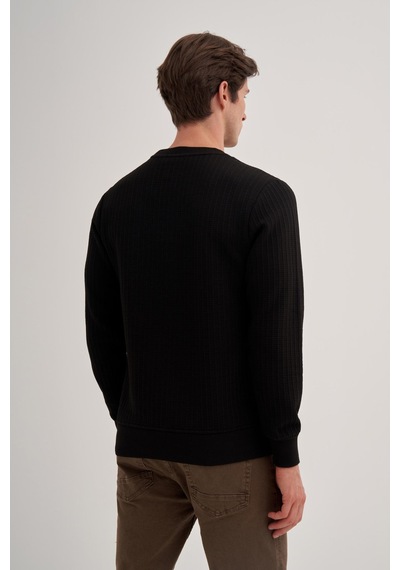 Cazador 51960 Erkek Bisiklet Yaka Sweatshirt Siyah