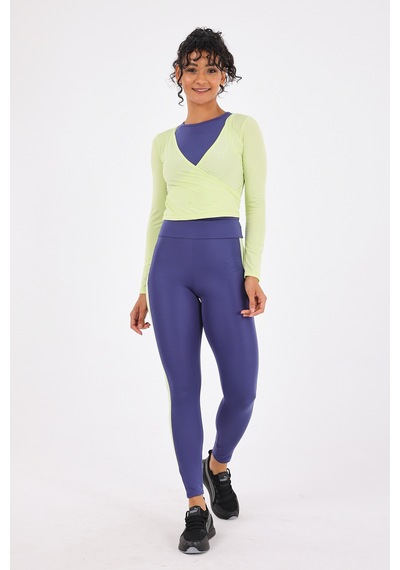 Scorp Equinox Kadın Spor Atlet Uzun Tayt Bluz 3lü Takım Saks STANDART