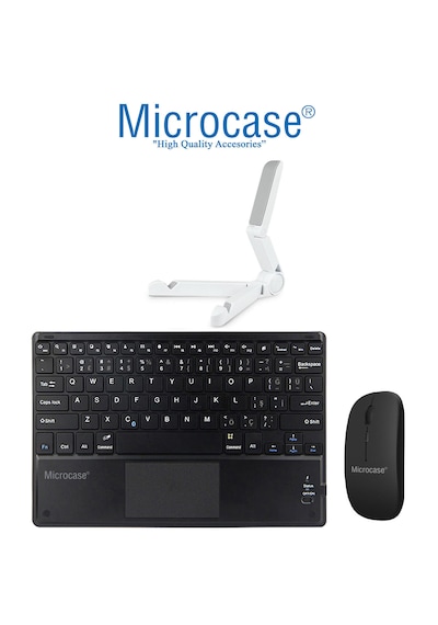 Microcase Tcl Nxtpaper 14 İnch Tablet İçin Tablet Bluetooth Touchpad Klavye 28 Cm Tr Sticker + Mouse + Stand - Al2757 Tablet Tutucu