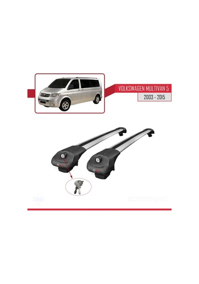 Volkswagen Multivan T5 2003-2015 Arası İle Uyumlu Ace-1 Ara Atkı Tavan Barı Gri
