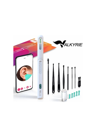 Valkyrie Valkyrie Kameralı Kulak Temizleme Cihazı Wi-fi Hd Kamera Led Işıklı Type-c Şarjlı 8 Parça Set