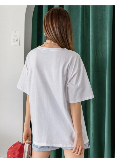 Kadın Beyaz Oversize Dreamers Baskılı T-shirt Beyaz