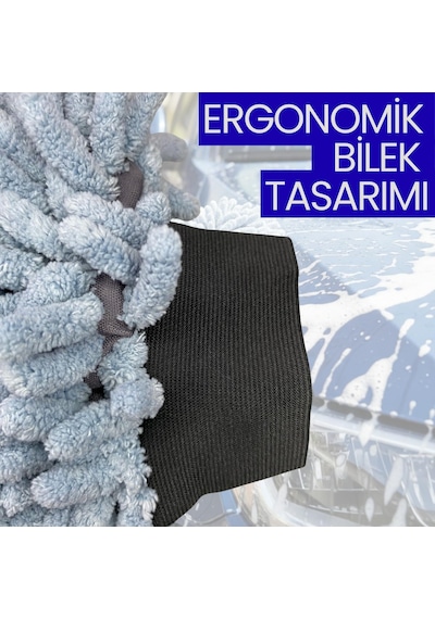 Profesyonel Şönil Mikrofiber Oto Yıkama Eldiveni - Çift Taraflı, Çizmez Ve Ultra Emici - Araç T