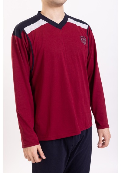 Pemilo Erkek 980 Uzun Kol Süprem Pijama Takımı Bordo Bordo