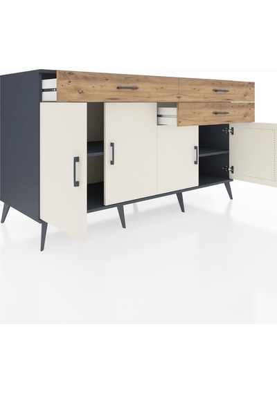 Kronos Konsol 2 Raflı 3 Çekmeceli 4 Kapaklı 176x59x99 Antrasit-ay Antrasit-aytaşı/çam Kronos Konsol 2 Raflı 3 Çekmeceli 4 Kapaklı 176x59x99 Antrasit-ay Antrasit-aytaşı/çam