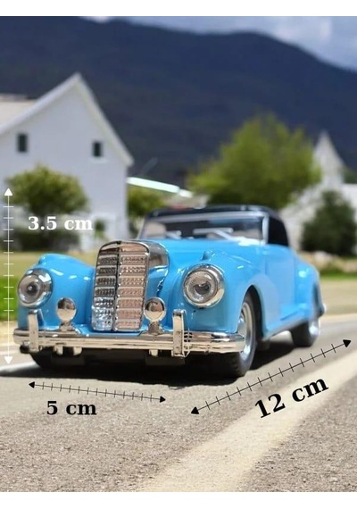 Nostaljik Klasik Metal Çek Bırak Araba Mavi Kapılar Açılır 1/36 Ölçek Mod:3 Diğer