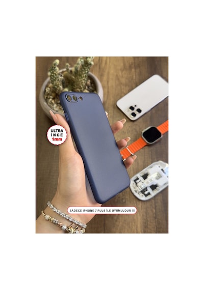 İphone 7 Plus Uyumlu Süper İnce Mat Ultra Thin Silikon Kılıf Gri