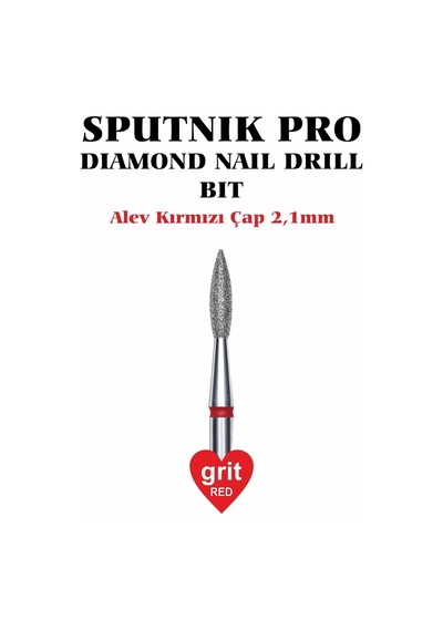 Elmas Alev Freze Kırmızı Çap 2,1mm