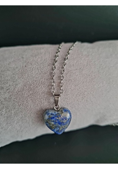 Sertifikalı Doğal Taş Lapis Lazuli Kalp Model Minimal Kolye Aaa Kalite Çok REnkli