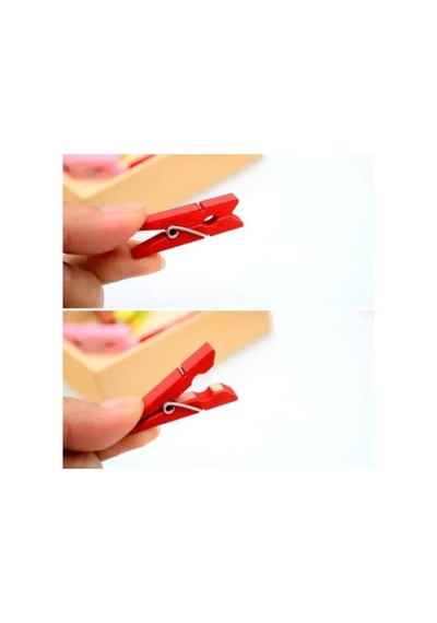 Herşeytrend 100lü Renkli Ahşap Mandal Seti 2.5 Cm