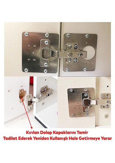 Tineke Menteşe Tamir Sacı Pratik Paslanmaz Dolap Onarım Set 2 Li