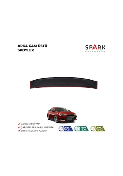 Mitsubishi Lancer 2007-2017 Yıl Aralığı Uyumlu Arka Cam Üstü Spoyler Siyah