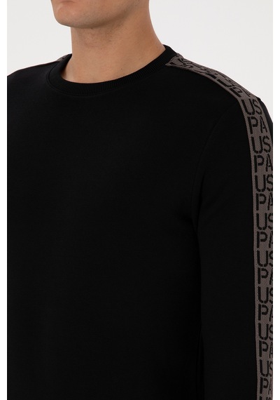 U.S. Polo Assn. Erkek Regular Fit Bisiklet Yaka Siyah Sweatshirt 50316363-VR046