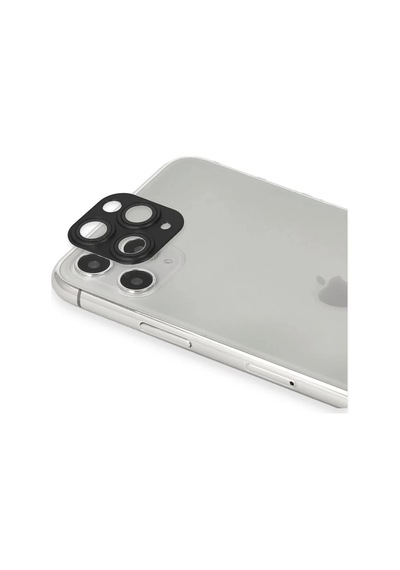 Apple İphone 11 Pro Max Uyumlu Pers Alüminyum Kamera Lens - Siyah