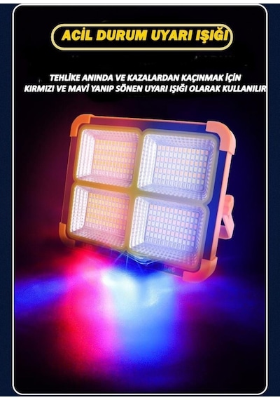 Taşınabilir Solarlı Çalışma Ve Kamp Işığı, Powerbanklı Güneş Enerjili Işıldak,fener-150w 200 Lümen 264 Ledli-kçk