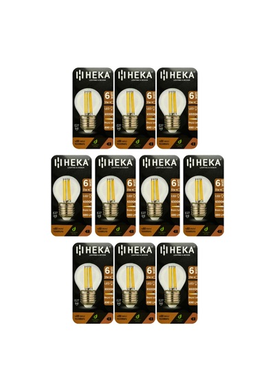 10 Adet Heka 6w 51w 6500k Beyaz Işık E27 Duylu Şeffaf Led Ampul Heka