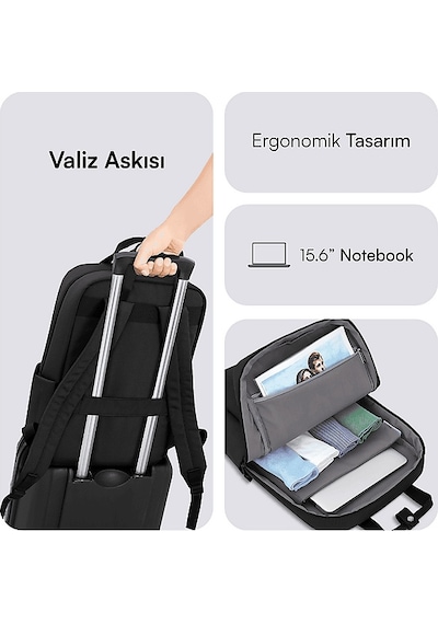 Mack MCE-1521 15.6" Nova Eco Laptop Sırt Çantası Siyah