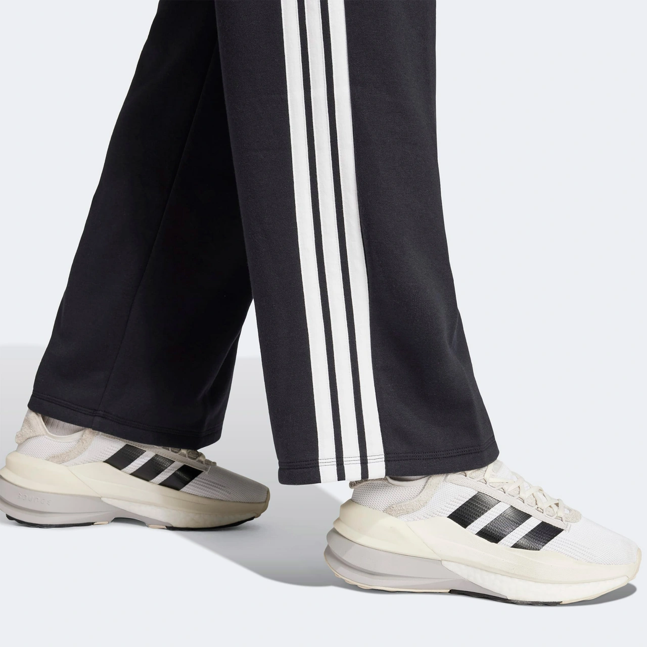 Adidas Essentials 3 Stripes Open Hem French Terry Kadın Siyah Eşofman Altı Jw7182 Siyah