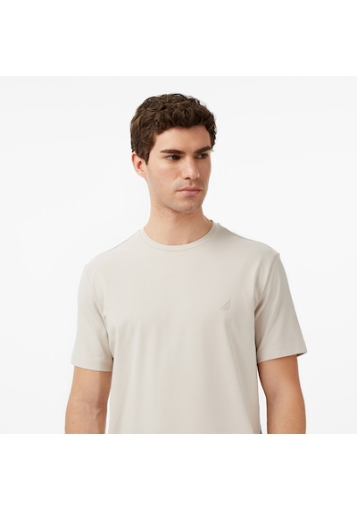 Nautica Erkek Bej Regular Fit T-shirt Düz V65361t Bej