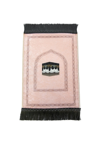 Mini Alın Seccadesi Kaymaz Taban Desenli Cep Tipi Seyahat Namaz Seccadesi - Pembe