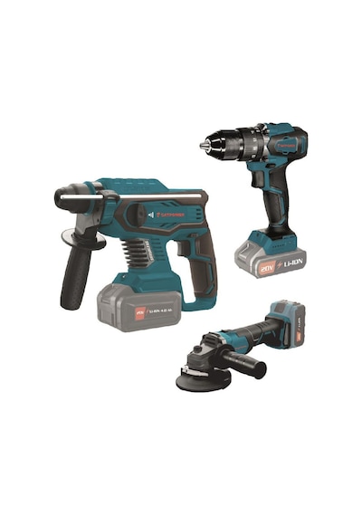 Catpower 4130 Kömürsüz Akülü Matkap Kırıcı Taşlama 3 Lü Set