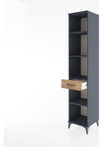 Hyperion Dolap 4 Raflı Tek Çekmeceli 44x44x221 Antrasit-çam Antrasit