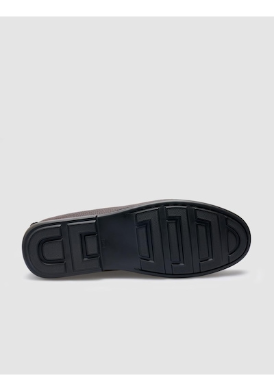 Cabani %100 Hakiki Deri Kahverengi Toka Detaylı Erkek Loafer Kahverengi