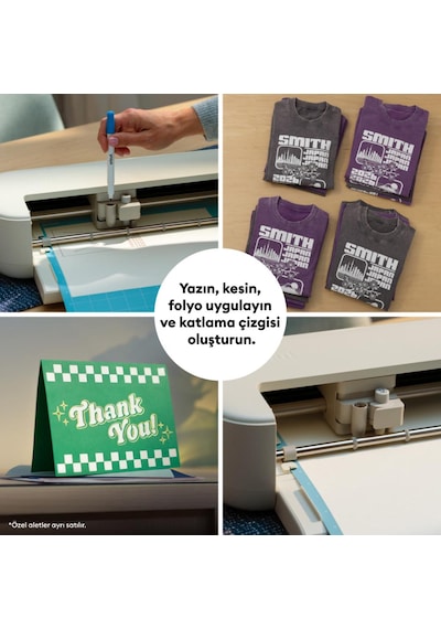 Cricut 2012405 Explore 5 Başlangiç Paketi Kesi Ci Maki Ne + Sarf Malzemeler Paketi