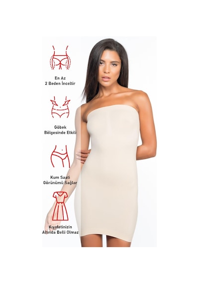 Ten Mı Emay 5065 Straplez Elbise Korse Ten