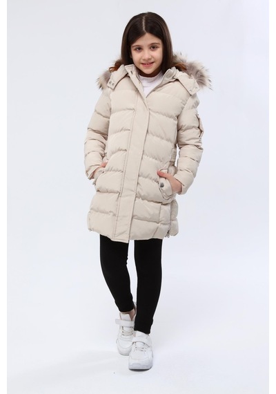 Benitto Kids Kız Çocuk Kaban 1249-bej Bej