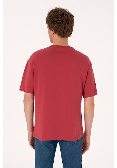 U.S. Polo Assn. Erkek Comfort Fit Vişne Bisiklet Yaka Tişört 50306912-VR223
