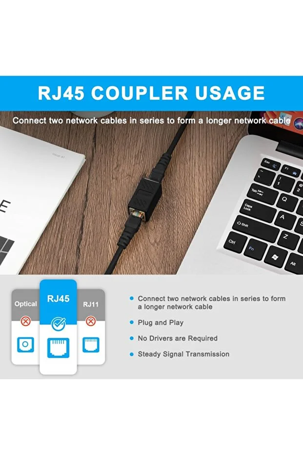 Gigabit Destekli Rj45 Dişi Dişi Cat5e/cat6/7/8 Ethernet Internet Lan Ağı Birleştirici Ara Aparatı